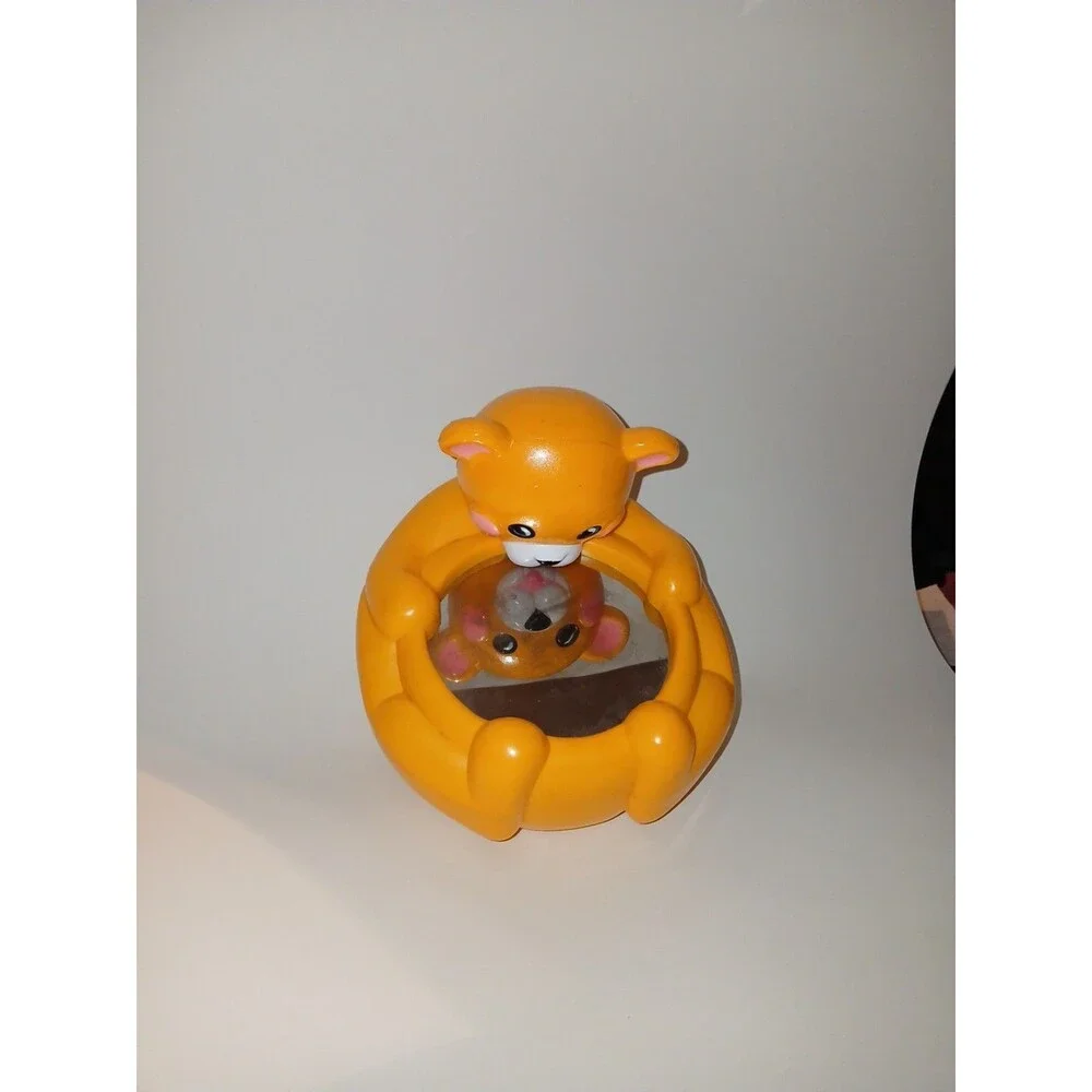 VTG 1983 SHELCORE ROLL N' PLAY YELLOW BEAR MIRROR TOY CHIME